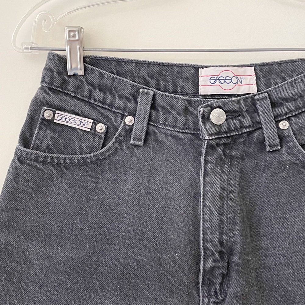 Sasson Vintage Style Black Washed Mom Jean Shorts Size 9/10